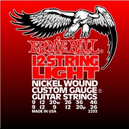Ernie Ball 2233 Струны для 12-струнной электрогитары Nickel Light 12