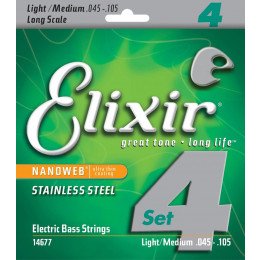 Elixir 14677 NanoWeb Струны для бас-гитары Medium 45-105