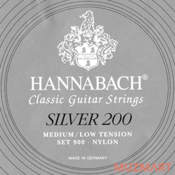 Hannabach 900MLT SILVER 200 Комплект струн для классической гитары