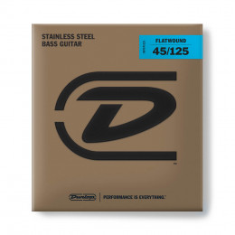 Dunlop DBFS45125 Flatwound Stainless Steel Long Scale Струны для 5-струнной бас-гитары