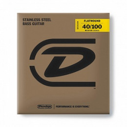 Dunlop DBFS40100M Flatwound Medium Scale Комплект струн для бас-гитары