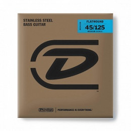 Dunlop DBFS45125M Flatwound Medium Scale Комплект струн 5-струной бас-гитары