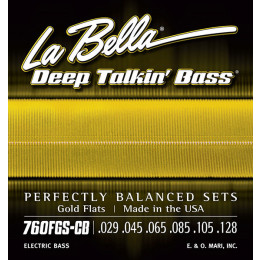 La Bella 760FGS-CB Gold Flats Комплект струн для 6-струнной бас-гитары