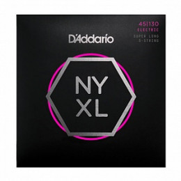 D'Addario NYXL45130SL NYXL Комплект струн для 5-стр бас-гитары, никел, Super Long, RegLight, 45-130,