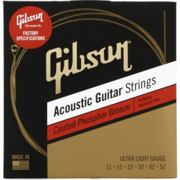 Gibson SAG-CPB11 COATED PHOSPHOR BRONZE ULTRA LIGHT GAUGE Струны для акустической гитары