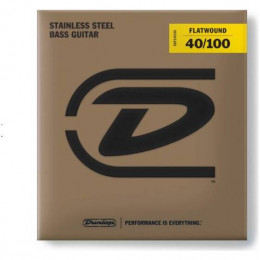 Dunlop BASS FLATWND LG SCALE 40/100-4/SET Струны с плоской обмоткой для бас-гитары