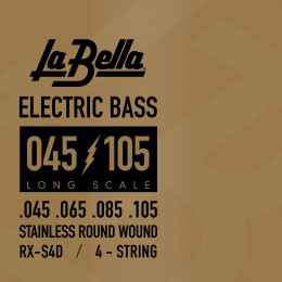 La Bella RX-S4D RX Stainless Комплект струн для бас-гитары, нержавеющая сталь, 45-105