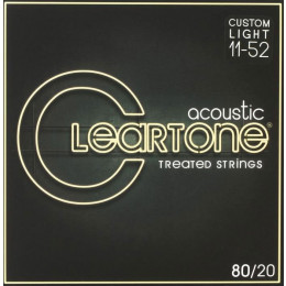 Cleartone 7611 80/20 Комплект струн для акустической гитары, бронза 80/20, с покрытием, 11-52