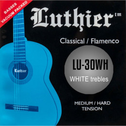 Luthier LU-30WH Комплект струн для классической гитары, средне-сильное натяжение, белый нейлон