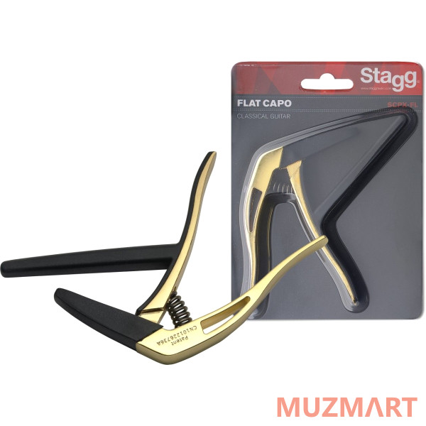 Stagg SCPX-FL GD Плоский каподастр для классической гитары