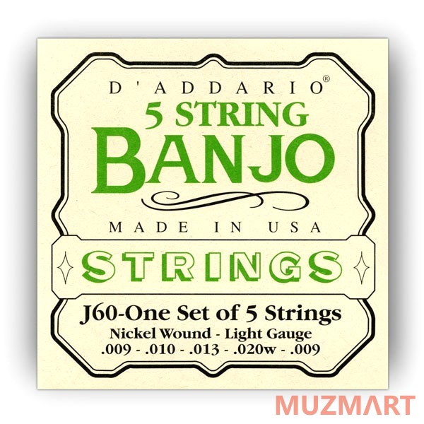 D'Addario J60 Струны для 5-ти струнного банджо