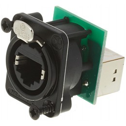 Neutrik NE8FDP-B Панельный двухсторонний разъем RJ45 черненый корпус