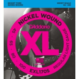 D'Addario EXL170S Струны для 4-х струнной бас гитары, Medium, 45-100