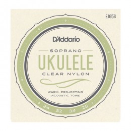 D'Addario EJ65S Струны для укулеле сопрано, чистый нейлон