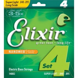 Elixir 14002 Nanoweb Super Light Струны для 4-х струнной бас гитары